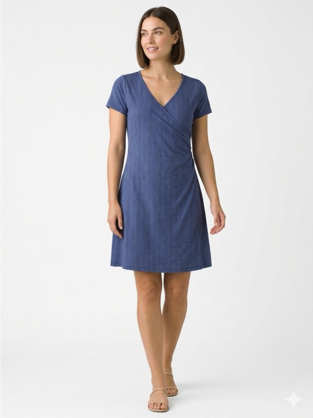 PrAna Nadia Short Sleeve Faux Wrap Dress Size Large
